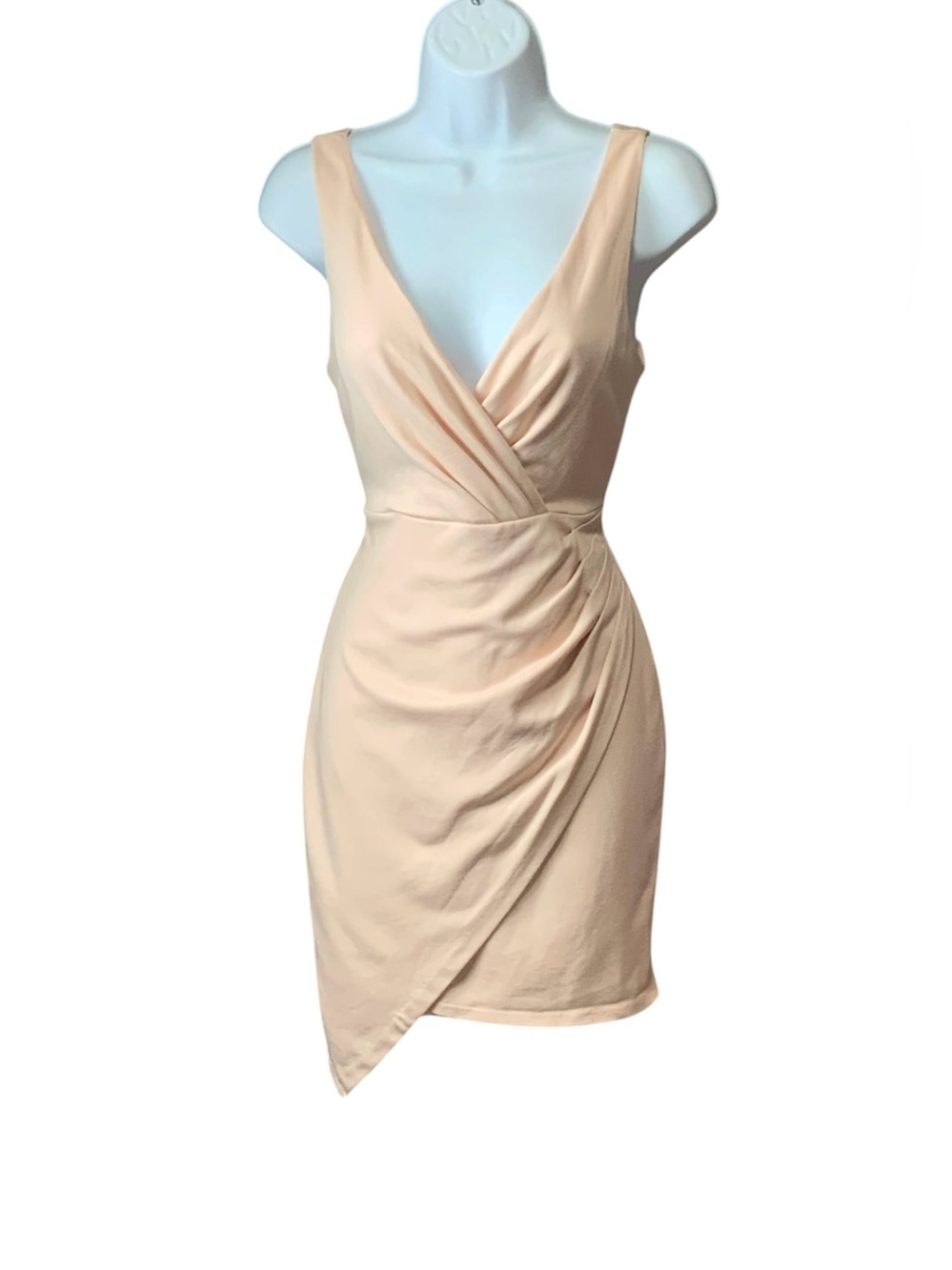 Venus Peach Asymmetrical Wrap Dress
